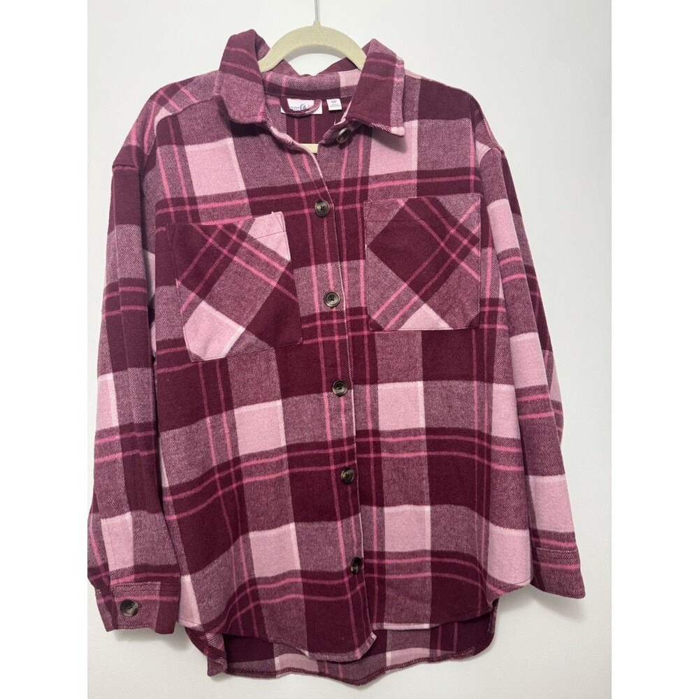 Sugar & Jade Plaid Shirt Jacket Size Tween XXL 20/22